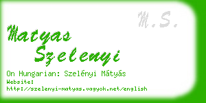 matyas szelenyi business card